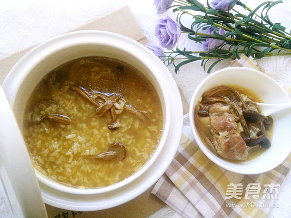 Pressure Cooker Stewed Tea Tree Mushroom Keel Porridge recipe