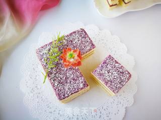 #四session Baking Contest and It's Love to Eat Festival# Fondant Purple Sweet Potato Sandwich Cake recipe