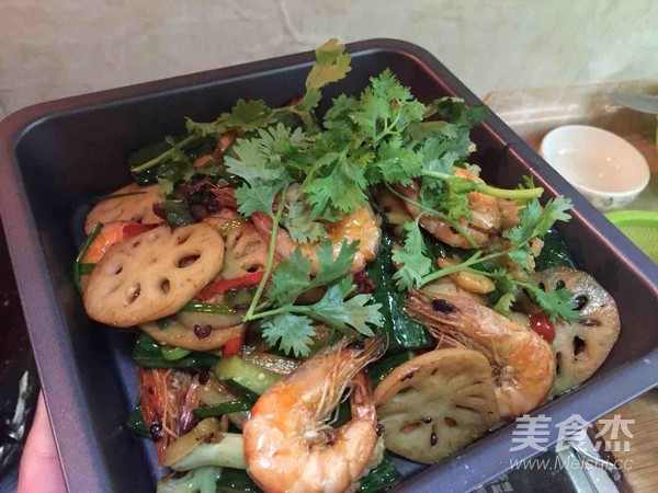 Griddle Shrimp Stir-fried Vegetarian Vegetables recipe