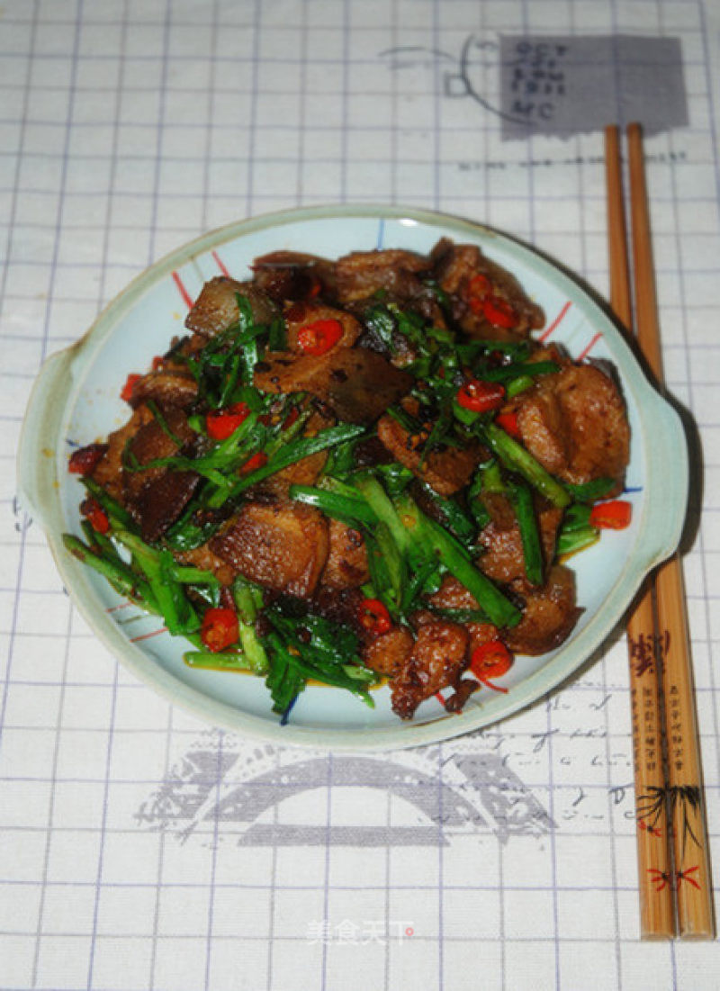 Twice Cooked Pork with Garlic Sprouts recipe