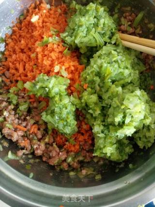 Celery Carrot Beef Dumplings recipe