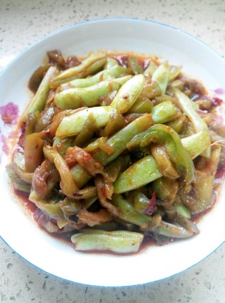 Roasted Green Eggplant with Spicy Beans recipe