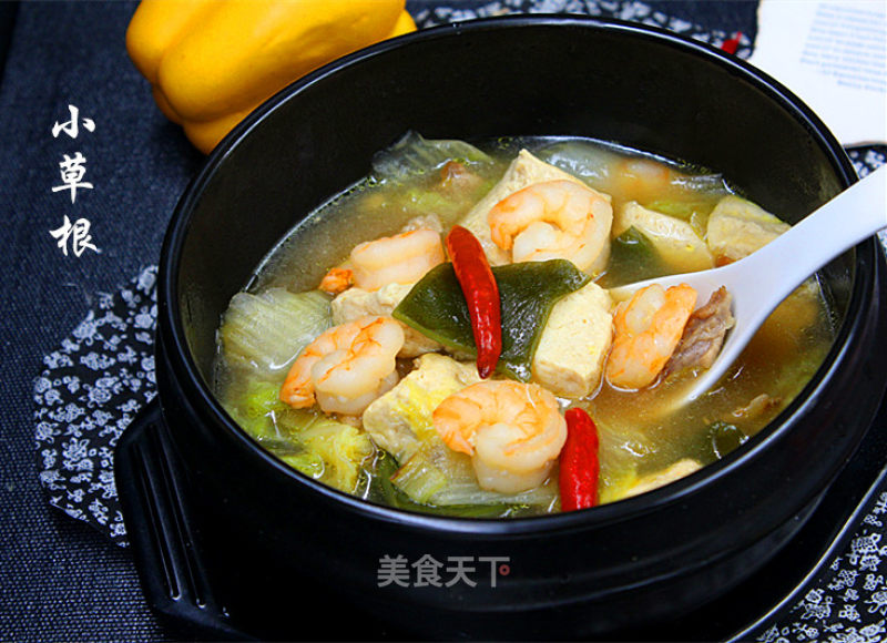 Shrimp, Cabbage, Tofu and Seaweed Soup recipe