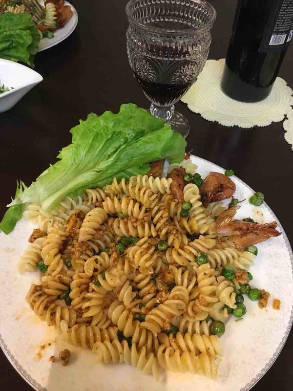 Prawn Pasta with Basil Herbs recipe