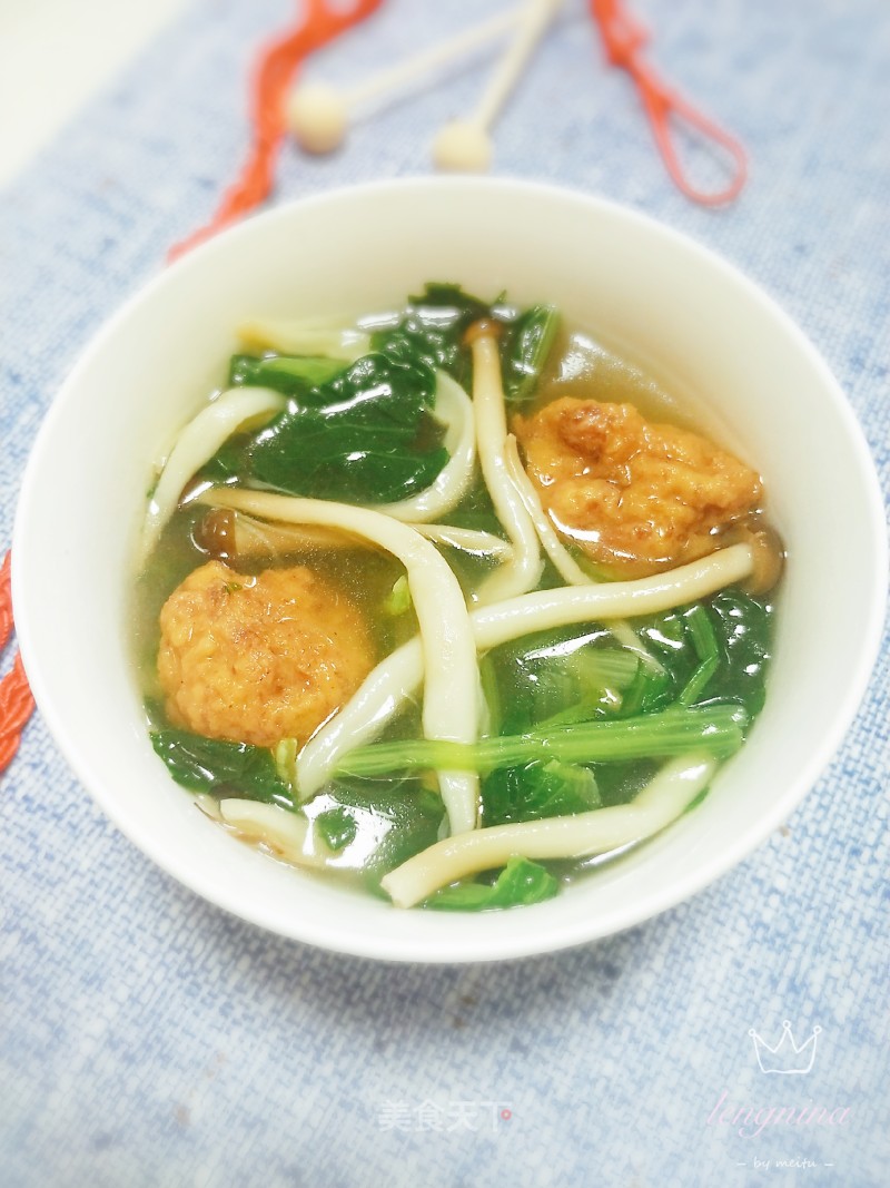 Lazy Kuaishou Soup ~ Vegetable Mushroom Meatball Soup recipe
