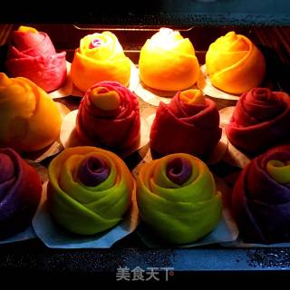 Colorful Rose Buns recipe