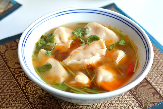 Pork and Cabbage Dumplings in Hot and Sour Soup recipe