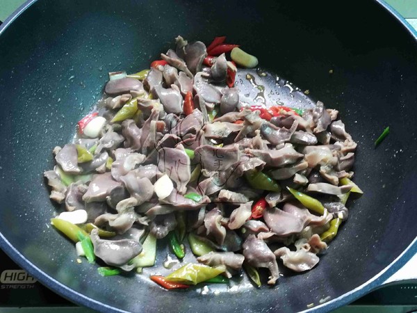 Duck Gizzards with Pickled Peppers recipe