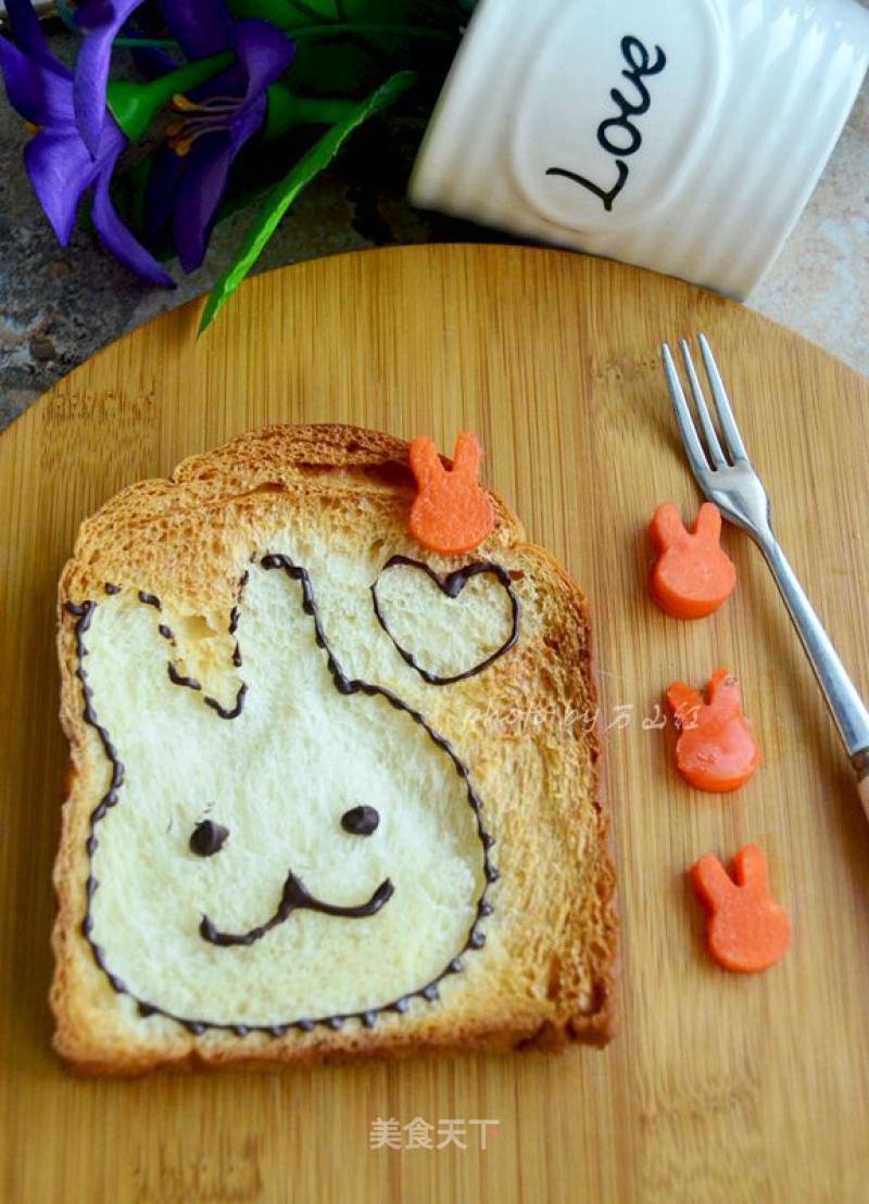 #aca Fourth Session Baking Contest# Making Pornographic Toast Slices with Cute Rabbits recipe