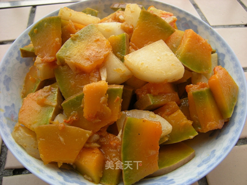 Weight Loss Weapon-radish Stewed Pumpkin recipe