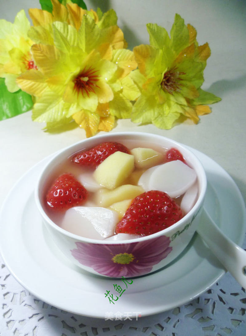 Rock Sugar Fruit Rice Cake Soup recipe