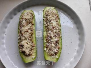 #aca烤明星大赛# Roasted Zucchini Stuffed with Meat recipe