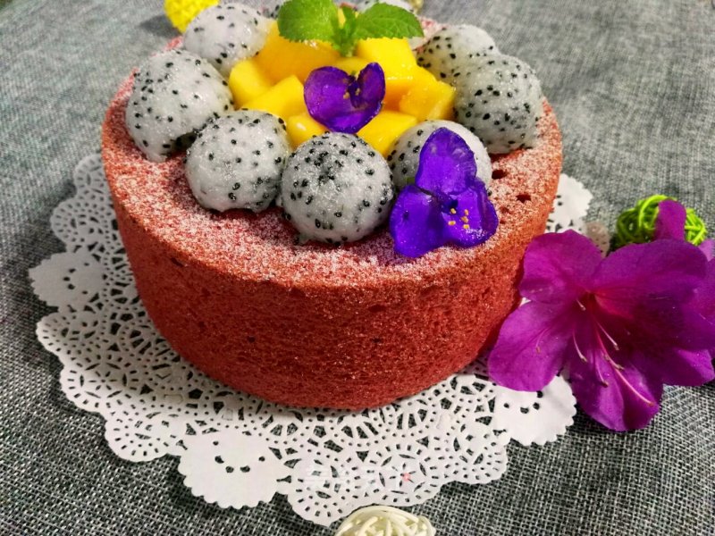 #aca烤明星大赛#vanilla Mango Flowing Heart Cake recipe