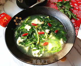 #春食野菜香# Chinese Wolfberry Head Egg Soup recipe