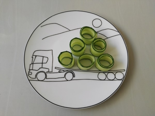 Cucumber Rolled Vegetable and Fruit Salad recipe