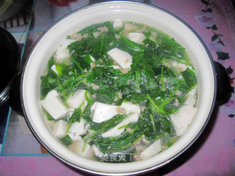 Shepherd's Purse Minced Tofu Soup recipe