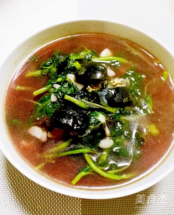 Red Amaranth and Preserved Egg Soup recipe