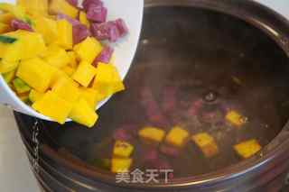 Kuaishou Lazy Meal-black Millet Purple Potato Pumpkin Porridge recipe