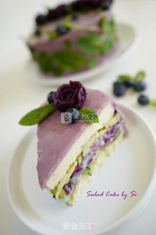 #aca烤明星大赛#purple Potato Salad Cake recipe