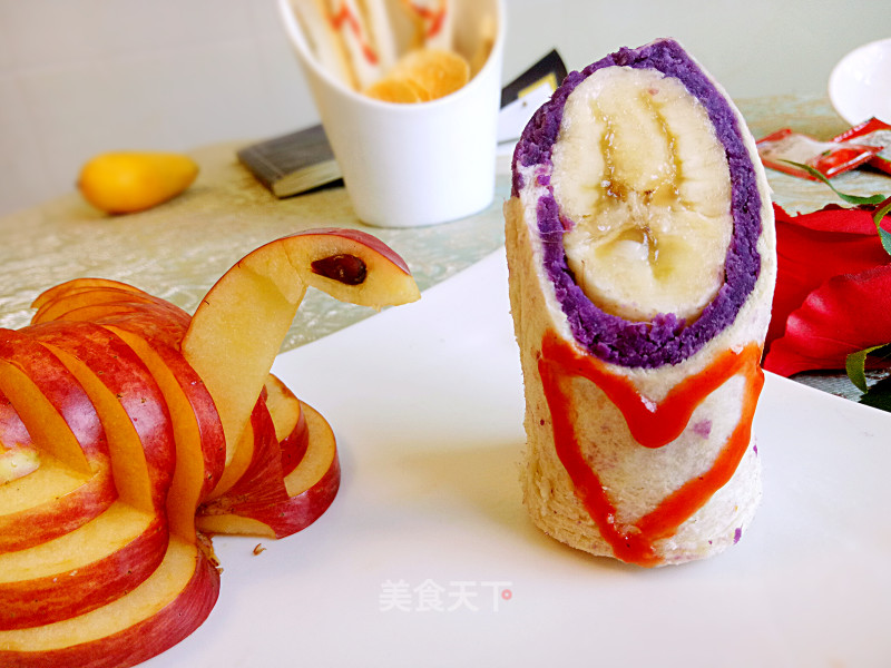 Purple Sweet Potato Banana Roll recipe