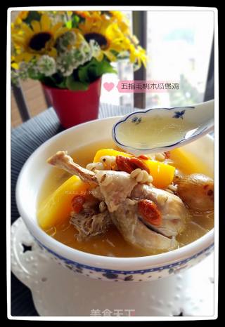 #trust之美#five-fingered Peach and Papaya Stewed Chicken recipe