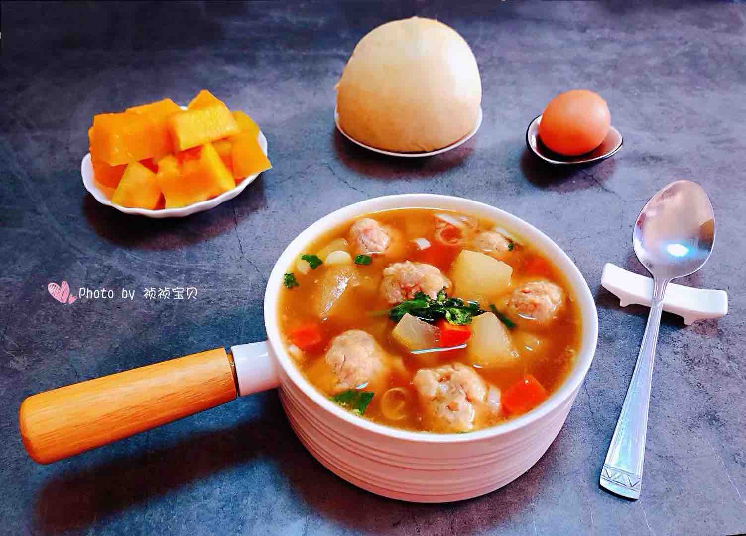 Winter Melon Carrot Meatball Soup recipe