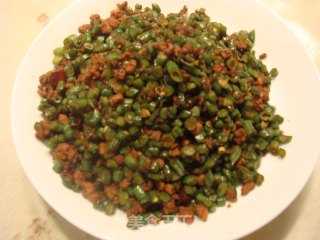 Super Serving ~ Dry Stir-fried Cowpeas with Minced Meat recipe