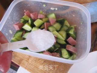 Cucumber with Luncheon Meat recipe