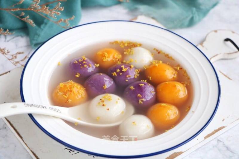 Colorful Glutinous Rice Balls recipe