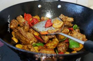 Pork Ribs Fried Green Pepper Potato Chips recipe