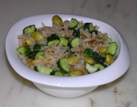 Fried Rice with Edamame and Cucumber recipe