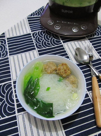 Vermicelli Soup with Vegetables and Meatballs recipe
