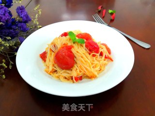 Fried Noodles with Small Tomatoes recipe