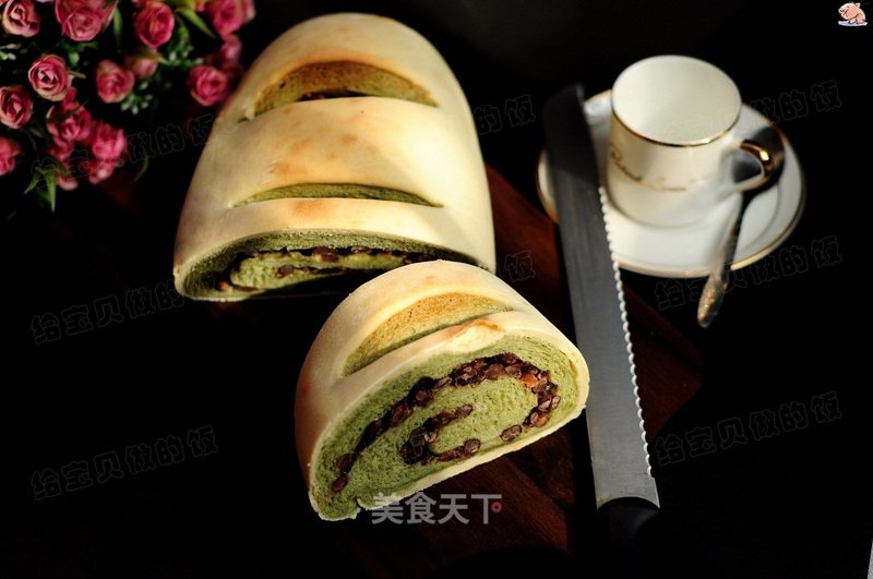 Matcha Red Bean Bread recipe