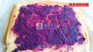 Pork Floss Purple Sweet Potato Cake Roll recipe