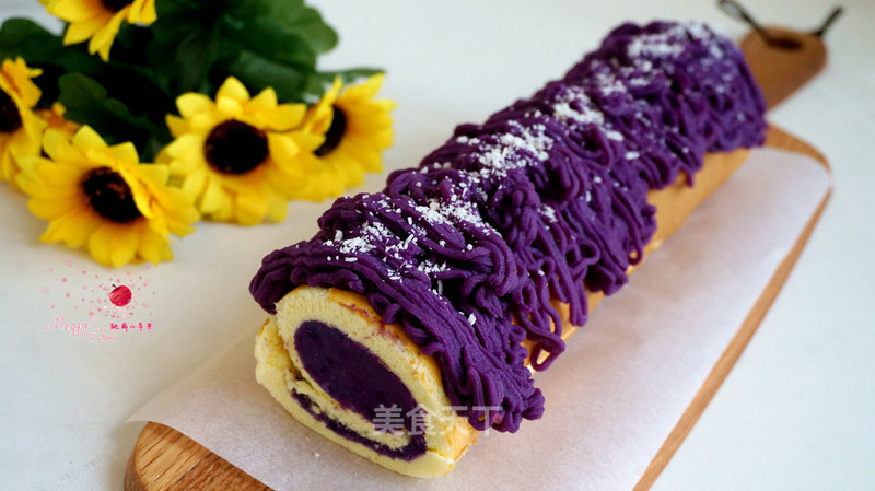 Purple Sweet Potato Chiffon Cake Roll recipe