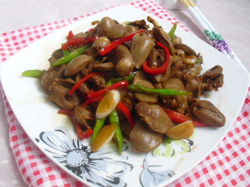 Stir-fried Chicken Hearts with Chili recipe