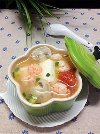 Tofu and Shrimp in One Pot