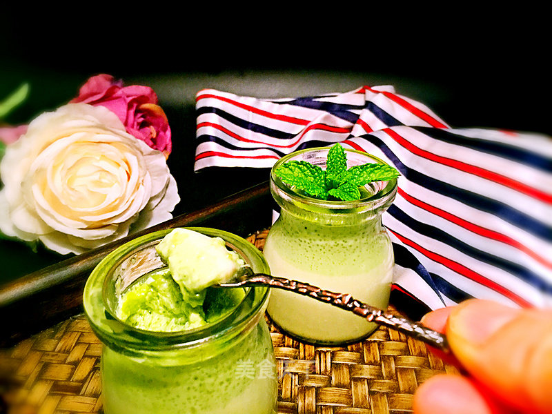 #aca烤明星大赛# Matcha Roasted Pudding recipe