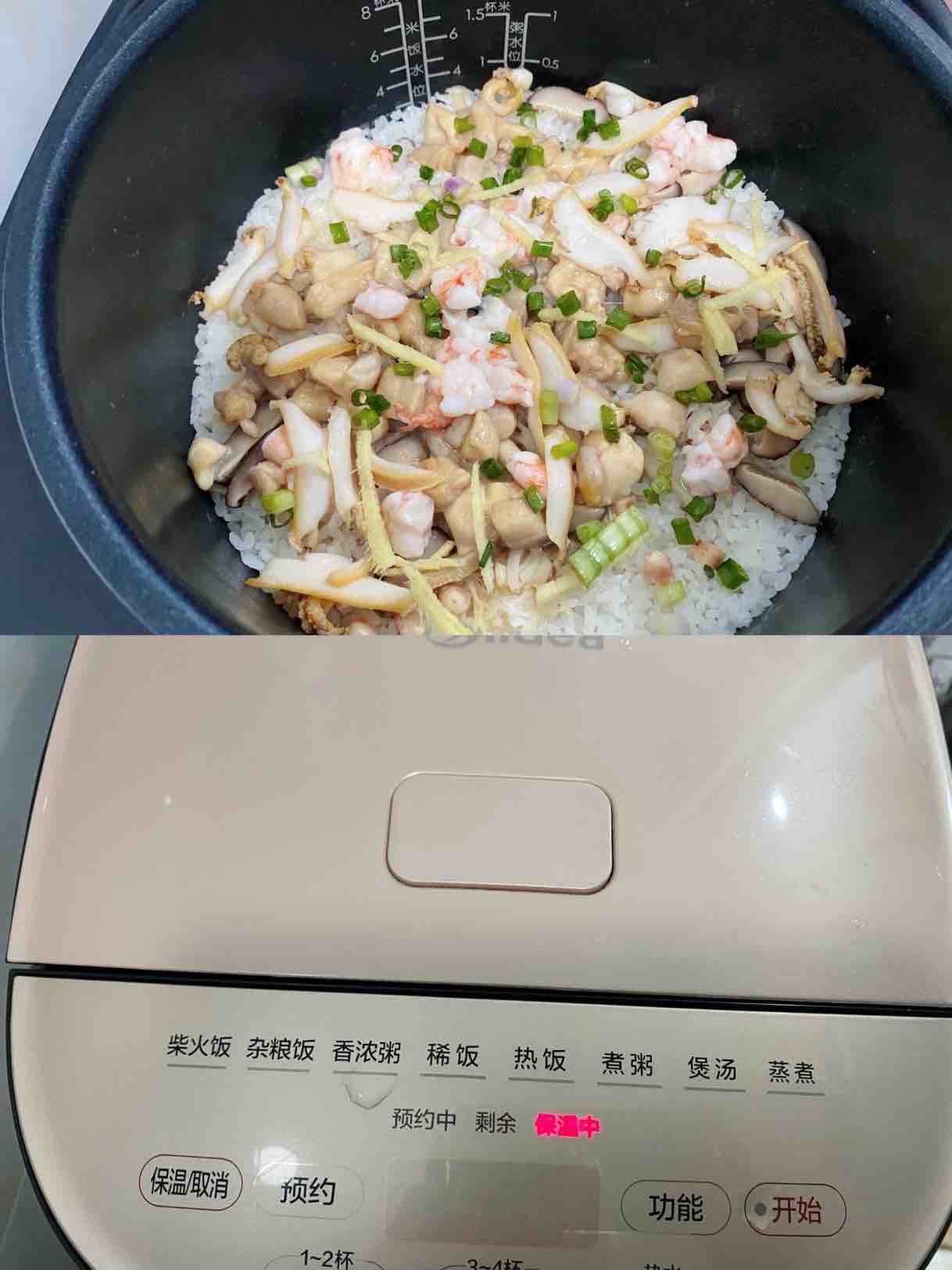 Mushroom Chicken Seafood Rice (rice Cooker Version) recipe