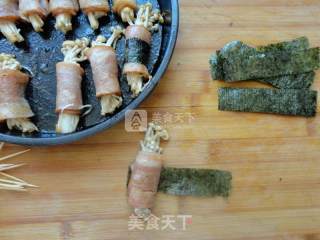 Bacon Roll with Enoki Mushroom recipe