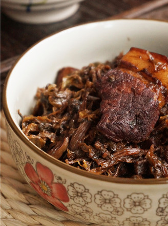 Pork with Dried Vegetables and Plum recipe