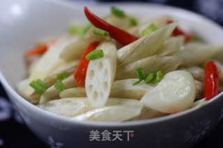 Hot and Sour Lotus Root Strips recipe