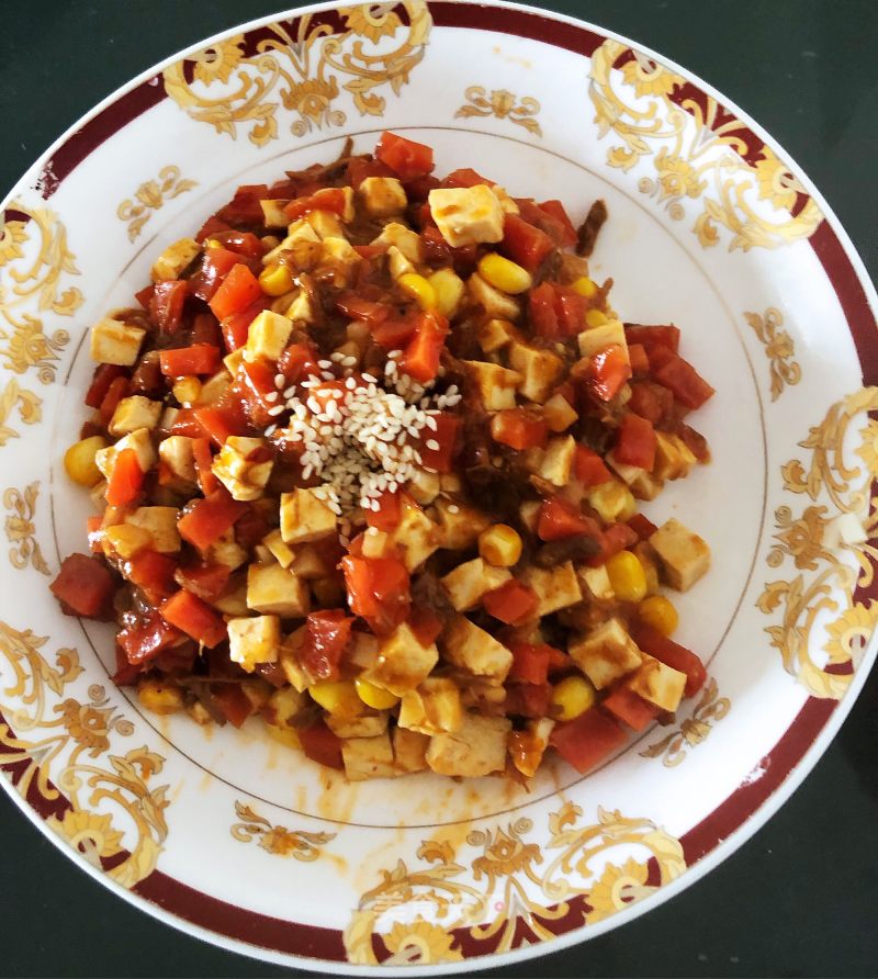 Stir-fried Diced Vegetables with Peas recipe