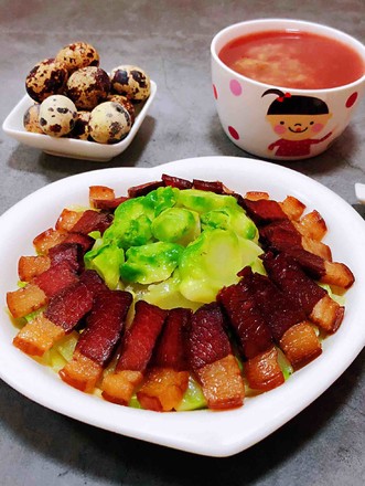 [la Jin Chun Lai] Stir-fried Bacon with Vegetables recipe