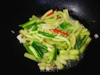 Stir-fried Eggplant Strips with Green and Red Peppers recipe