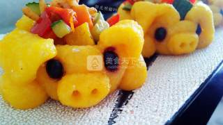 #aca烤明星大赛#golden Pig to Send Blessings recipe