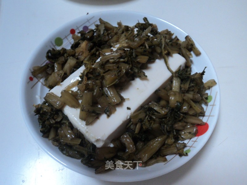 Steamed Tofu with Handmade Pickles recipe