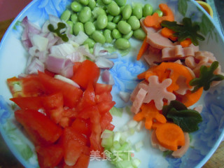 Cute Cartoon on The Dinner Table---bibimbap in Tomato Sauce recipe