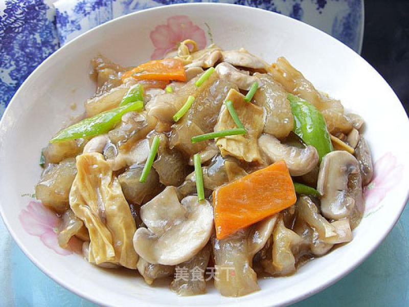 Beauty Dishes-----fried Tendons with Mushrooms and Yuba recipe
